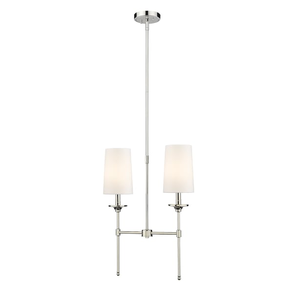 Z-Lite Emily 2 Light Island, Polished Nickel & Off White 3033-2L-PN - main